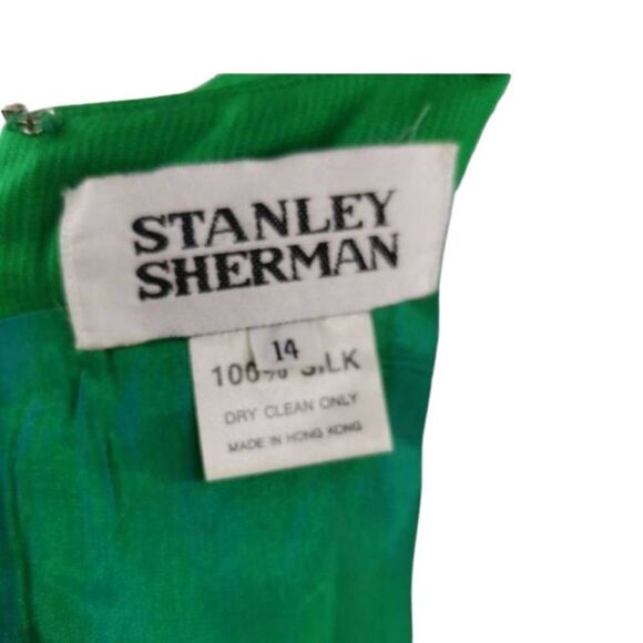 Stanley Sherman for Neiman Marcus | Vintage Green Silk Dress | Circa 1980s - Picture 6 of 8